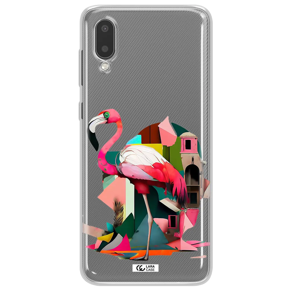 Flamingo Collage Samsung A02 Clear TPU Case