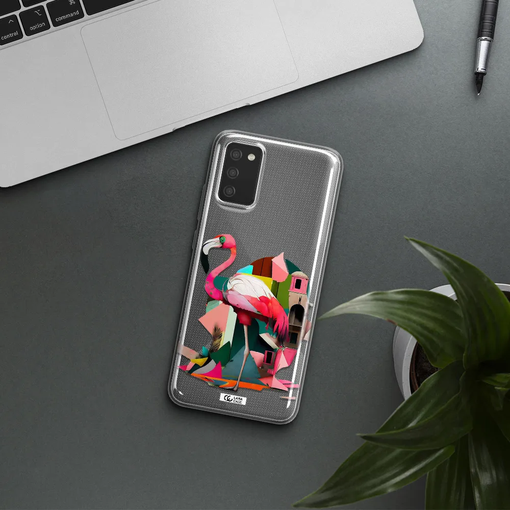 Flamingo Collage Samsung A02S Clear TPU Case