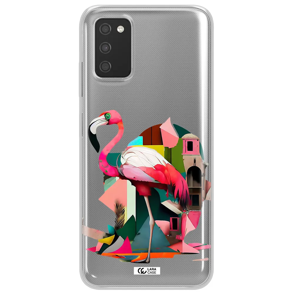 Flamingo Collage Samsung A03S Clear TPU Case