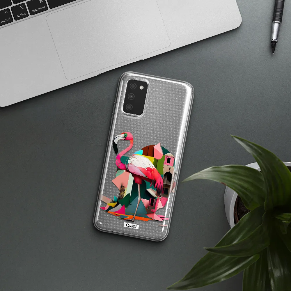 Flamingo Collage Samsung A03S Clear TPU Case