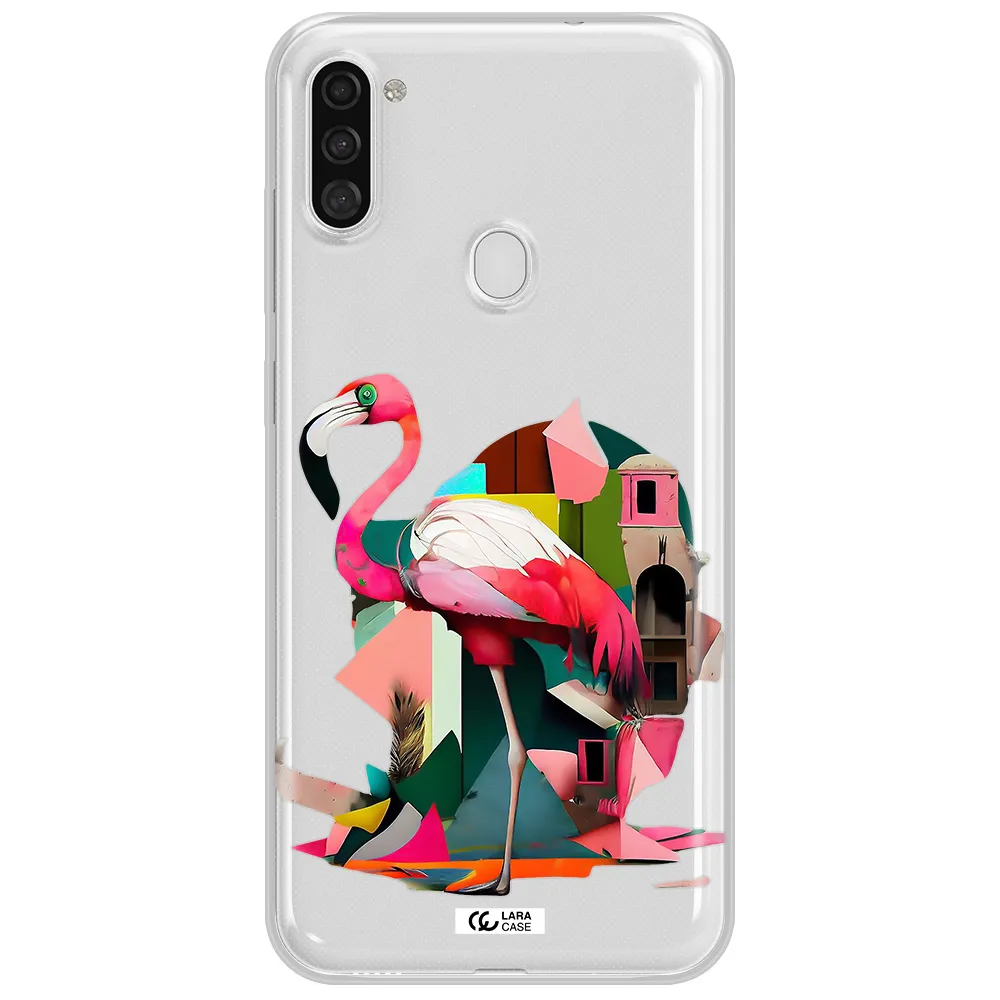 Flamingo Collage Samsung A11 Clear TPU Case
