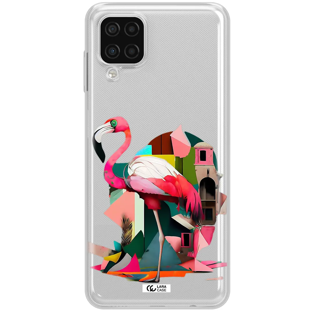 Flamingo Collage Samsung A12 4g Clear TPU Case