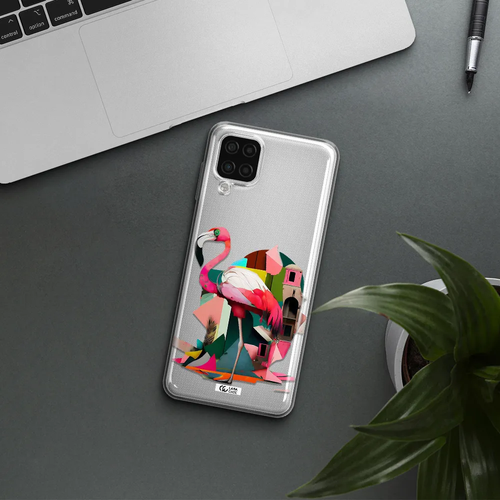 Flamingo Collage Samsung A12 4g Clear TPU Case
