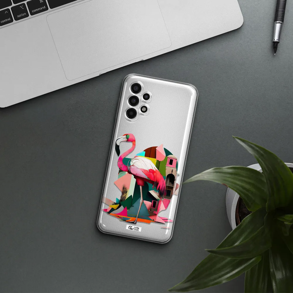 Flamingo Collage Samsung A13 4g Clear TPU Case
