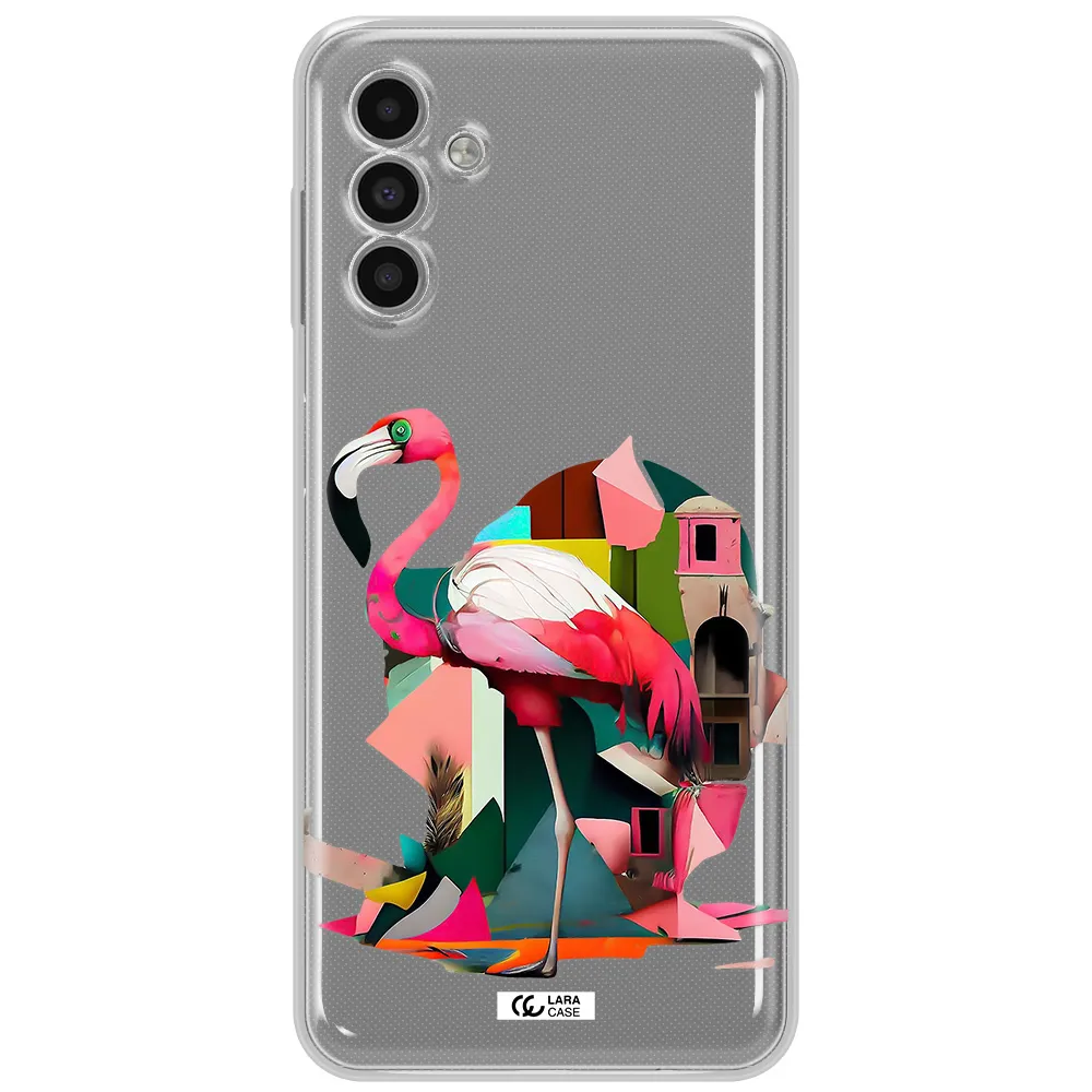 Flamingo Collage Samsung A13 5G Clear Tpu Case