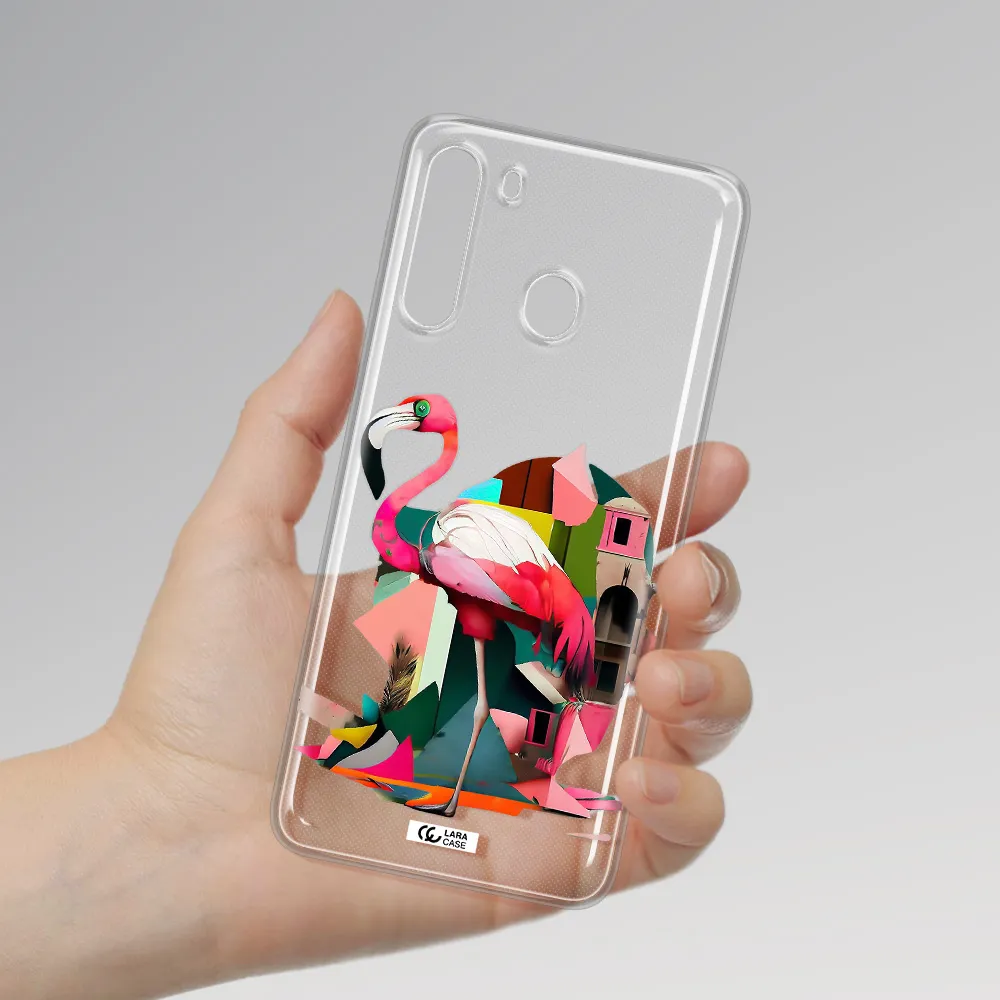Flamingo Collage Samsung A21 Clear TPU Case