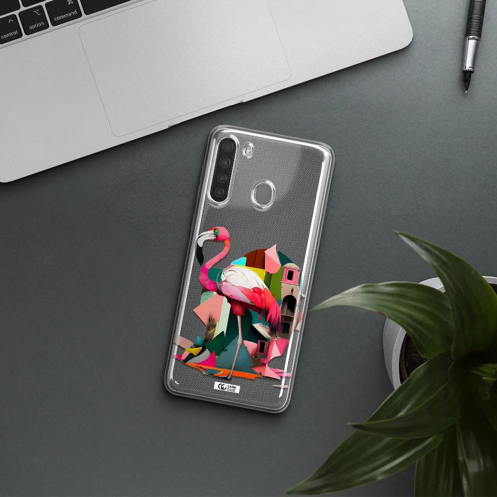 Flamingo Collage Samsung A21 Clear TPU Case