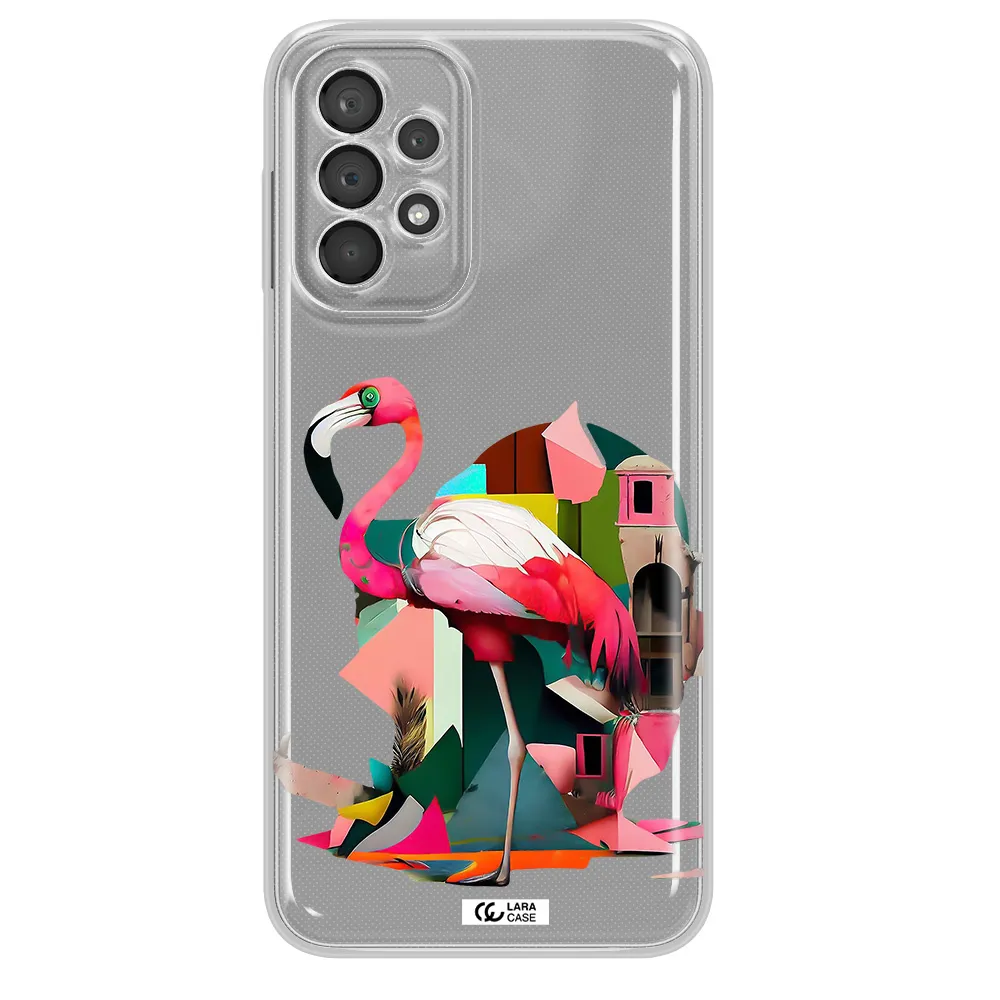 Flamingo Collage Samsung A23 5G Clear Tpu Case
