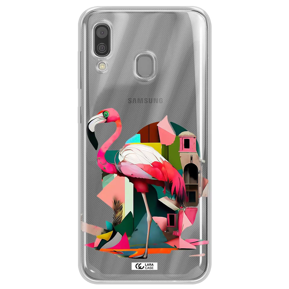 Flamingo Collage Samsung A30 Clear TPU Case