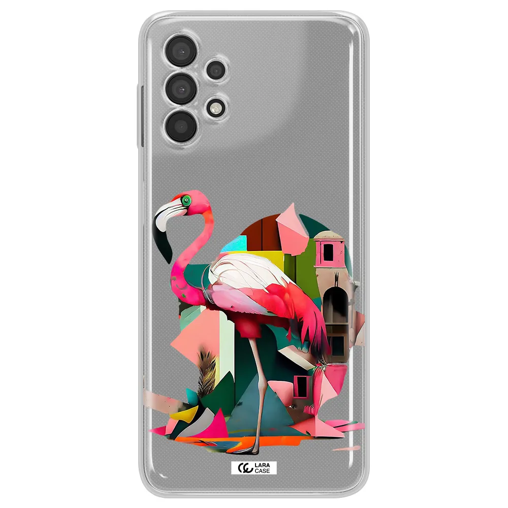 Flamingo Collage Samsung A32 Clear TPU Case