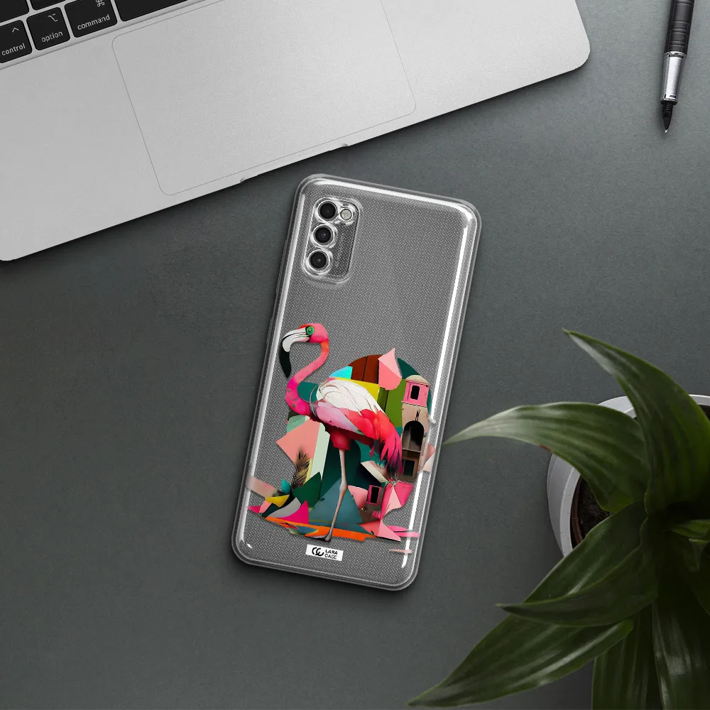Flamingo Collage Samsung A41 Clear Tpu Case