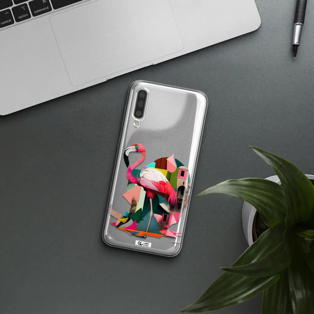 Flamingo Collage Samsung A50 Clear TPU Case