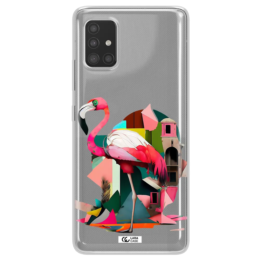 Flamingo Collage Samsung A51 Clear TPU Case