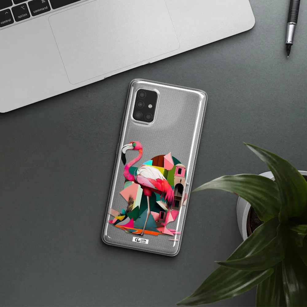 Flamingo Collage Samsung A51 Clear TPU Case
