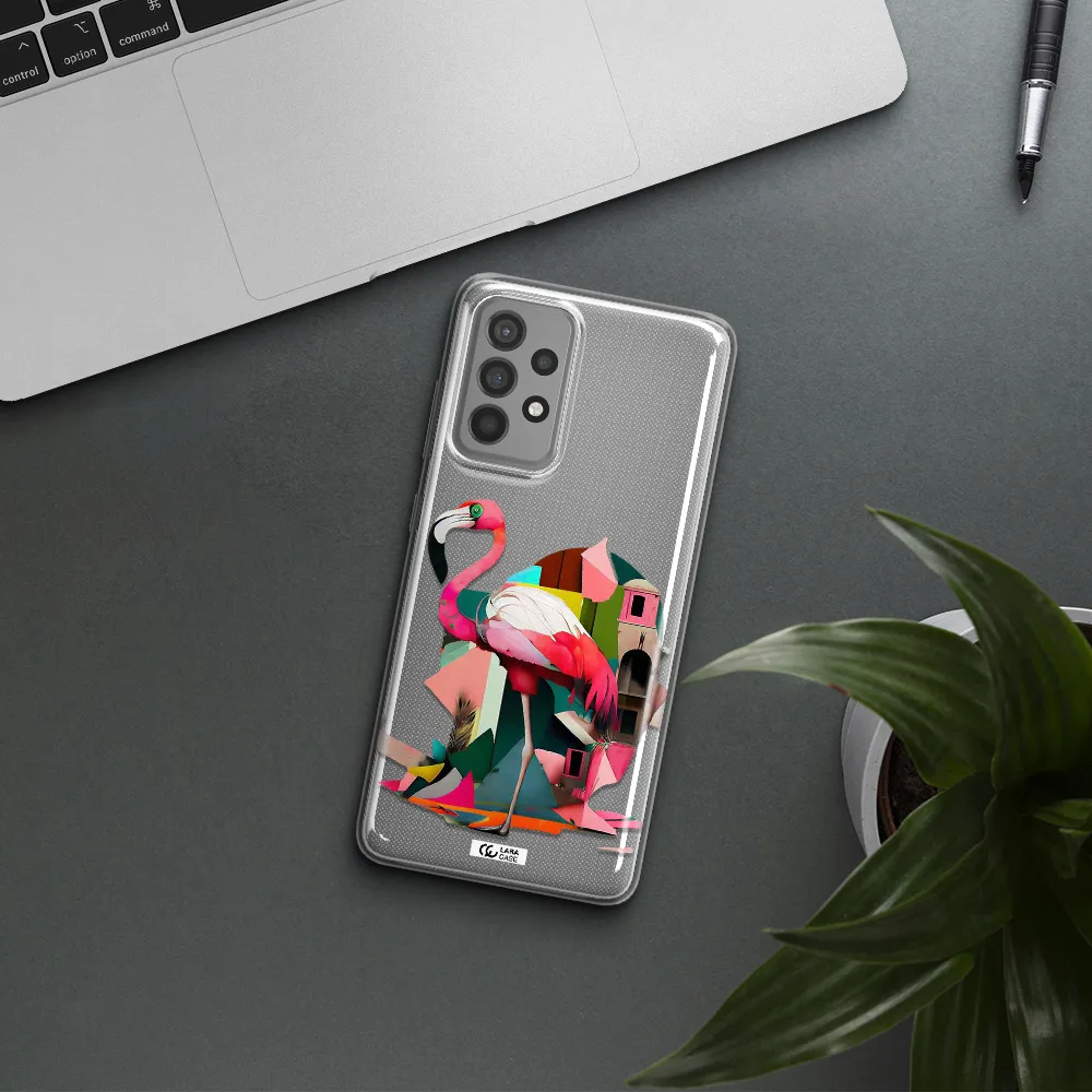 Flamingo Collage Samsung A52 Clear TPU Case