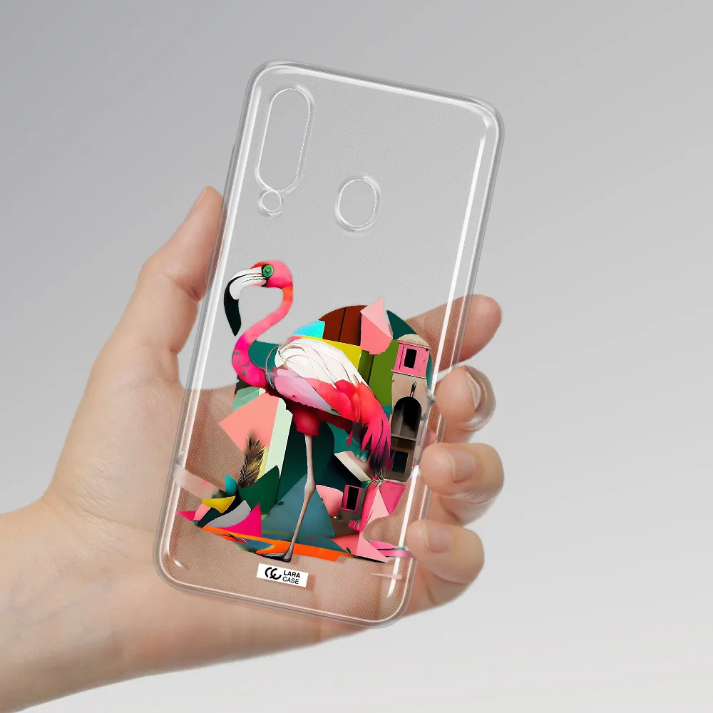 Flamingo Collage Samsung A60 Clear TPU Case