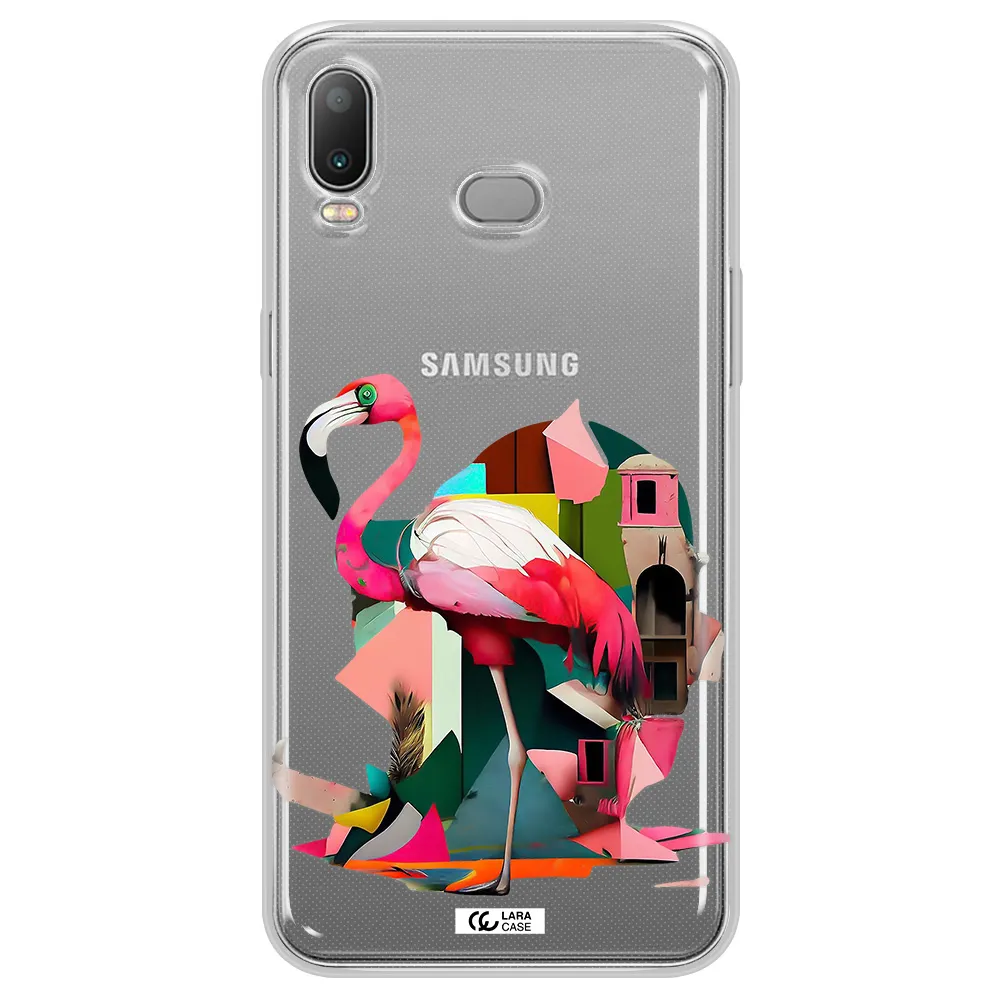 Flamingo Collage Samsung A6S Clear TPU Case