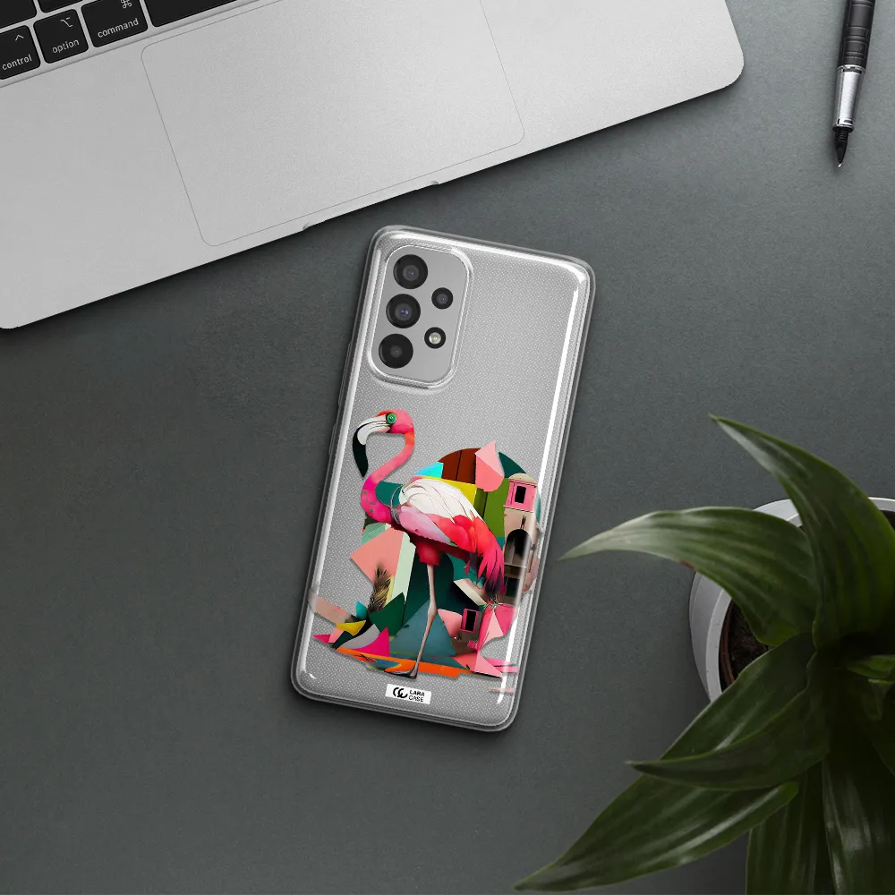 Flamingo Collage Samsung A73 Clear TPU Case