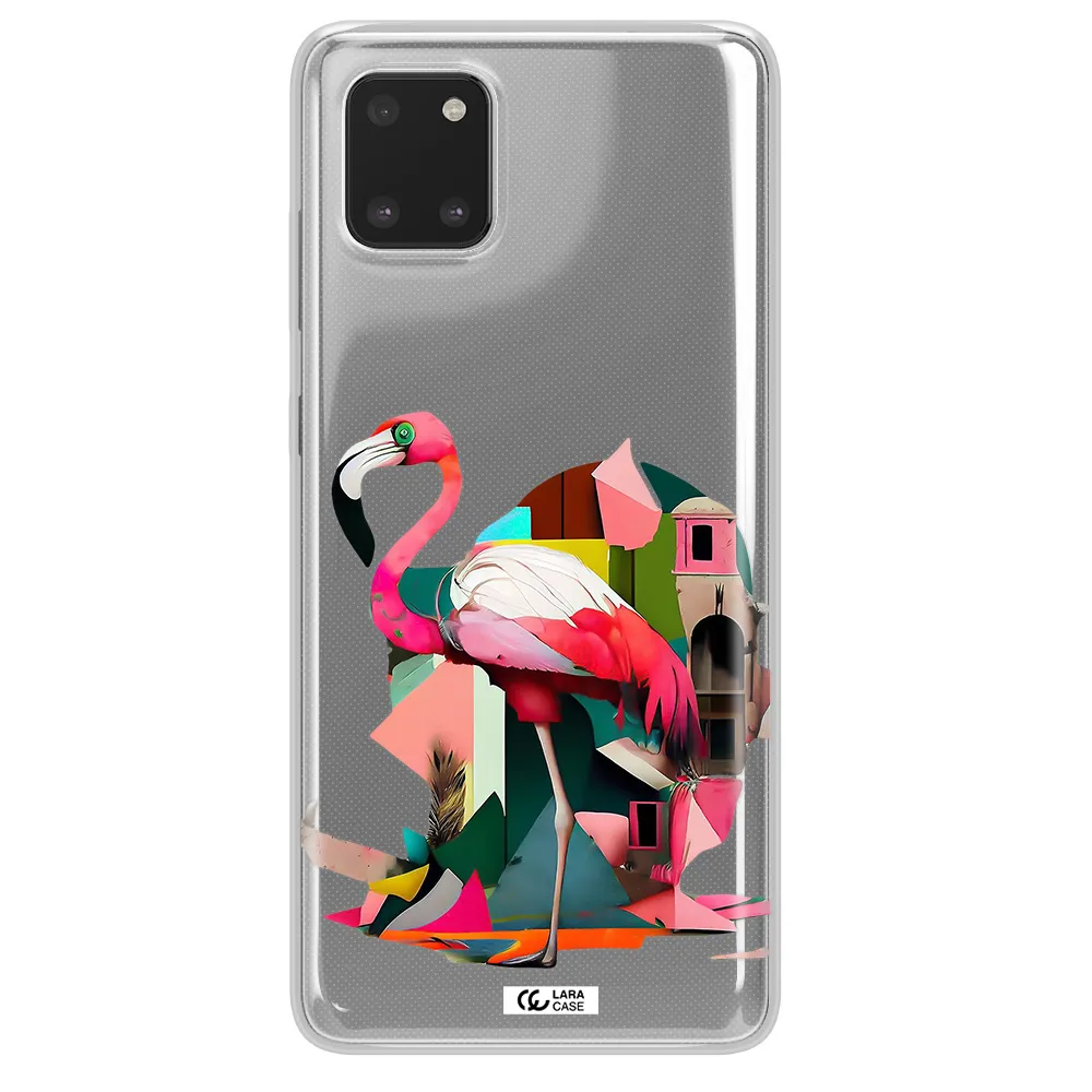 Flamingo Collage Samsung A81 Clear TPU Case