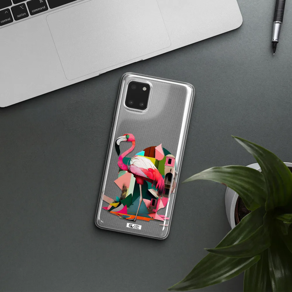 Flamingo Collage Samsung A81 Clear TPU Case