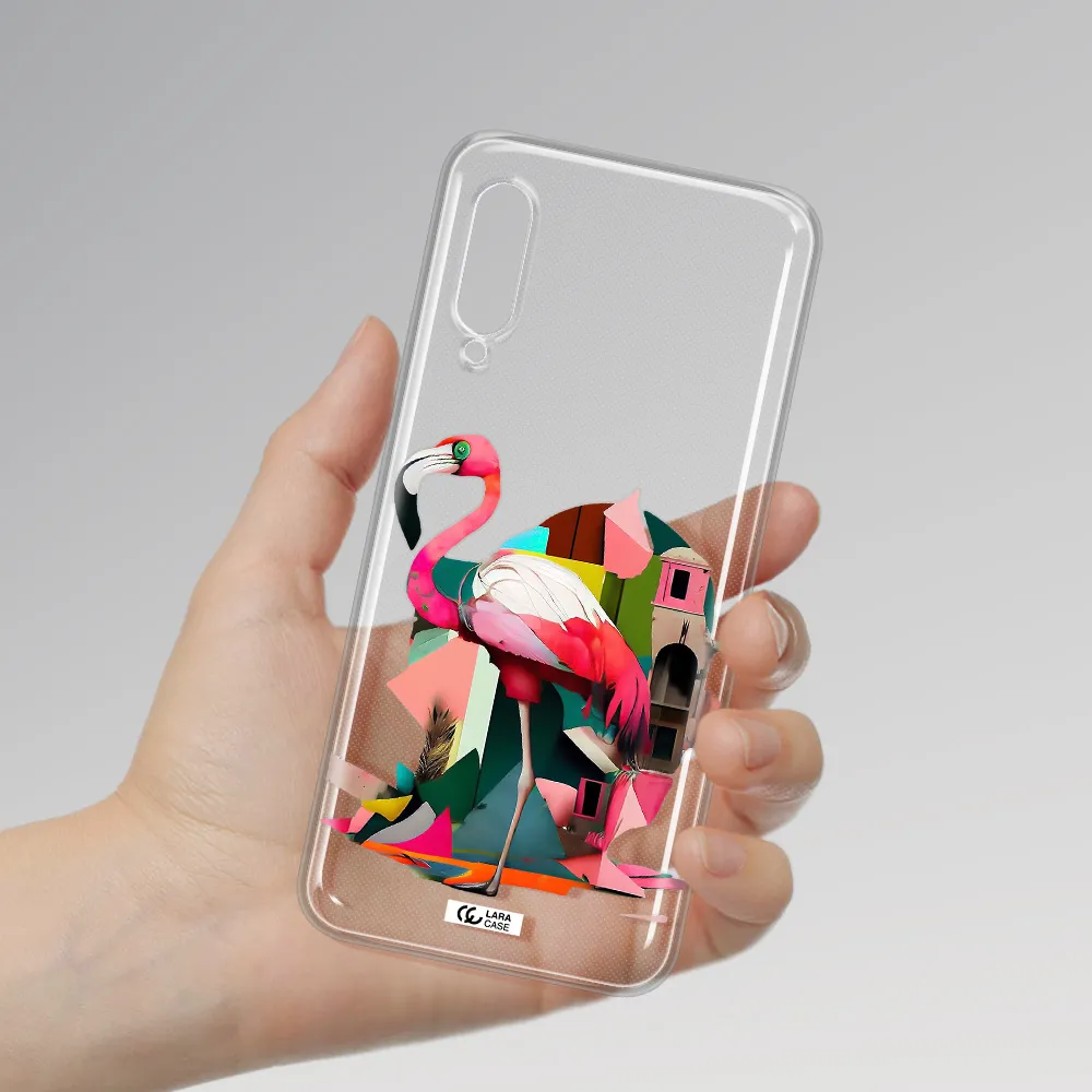 Flamingo Collage Samsung A90 Clear TPU Case
