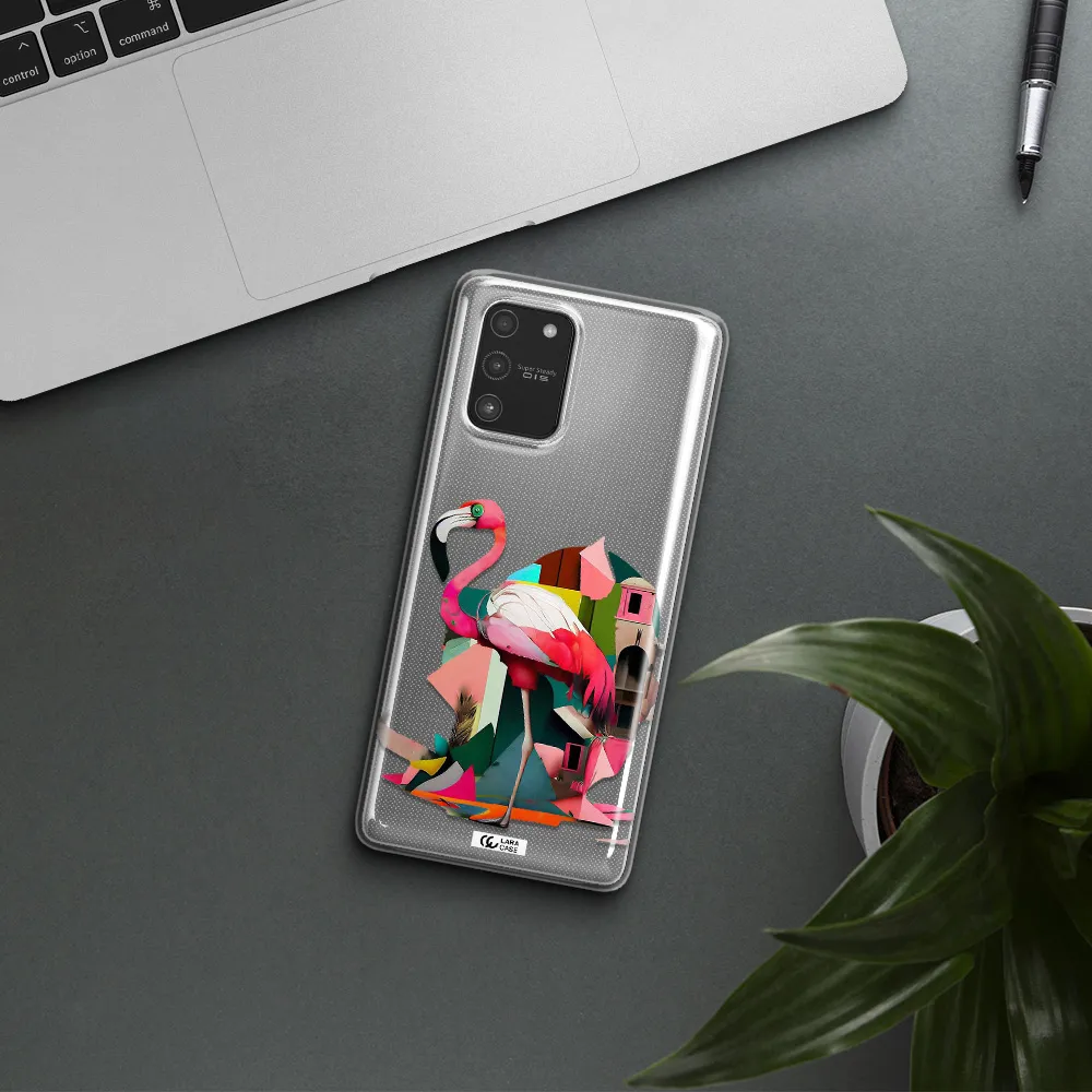 Flamingo Collage Samsung A91 Clear TPU Case