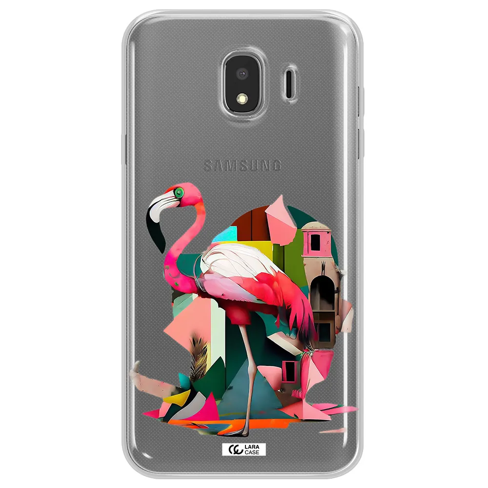 Flamingo Collage Samsung J4 Clear TPU Case