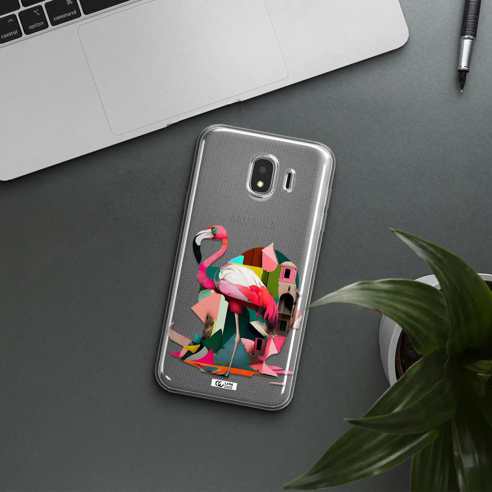 Flamingo Collage Samsung J4 Clear TPU Case