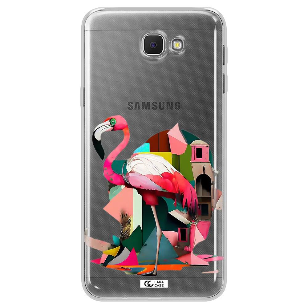 Flamingo Collage Samsung J5 Prime Clear TPU Case