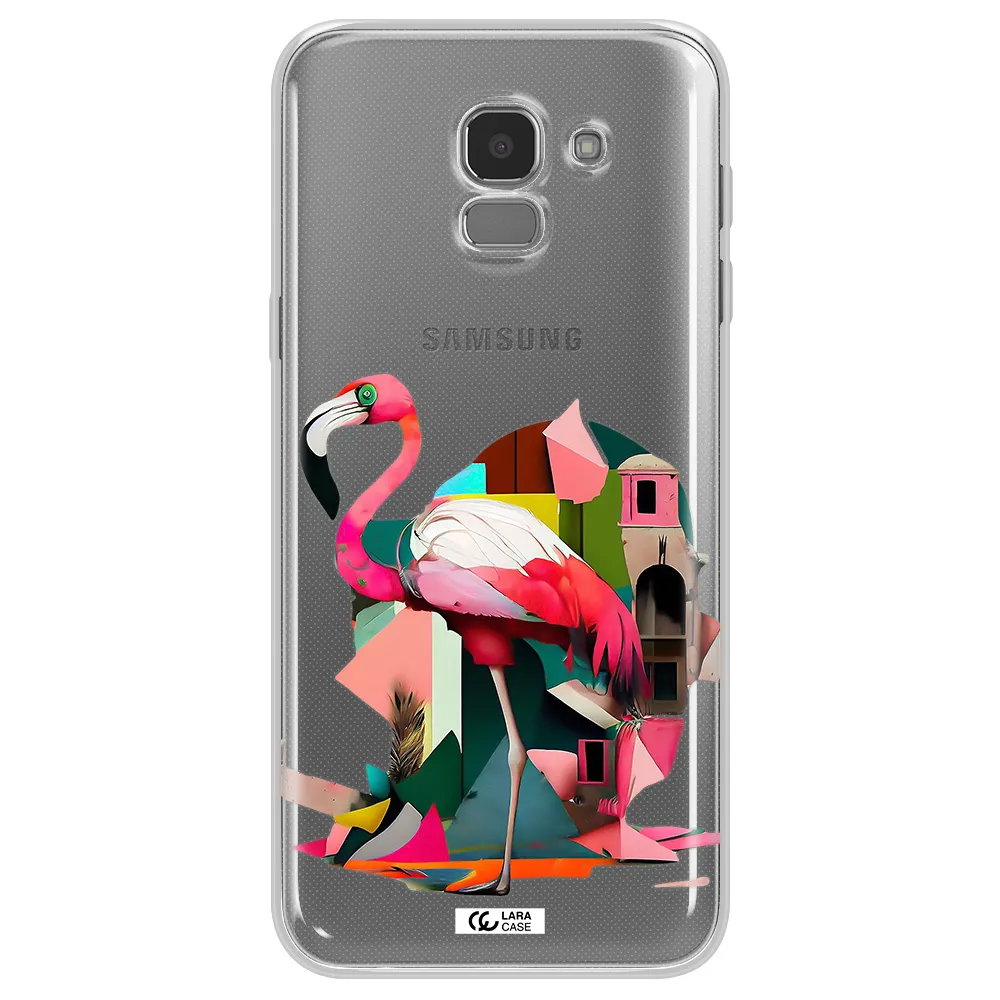 Flamingo Collage Samsung J6 Clear TPU Case
