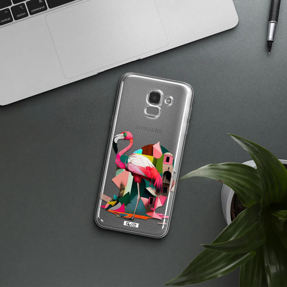 Flamingo Collage Samsung J6 Clear TPU Case