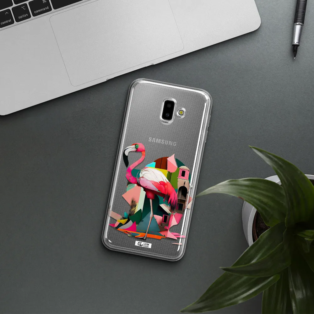 Flamingo Collage Samsung J6 Plus Clear TPU Case