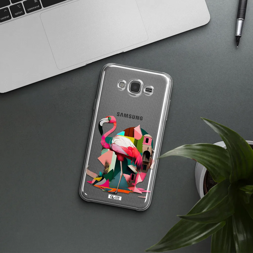 Flamingo Collage Samsung J7 2015 Clear TPU Case
