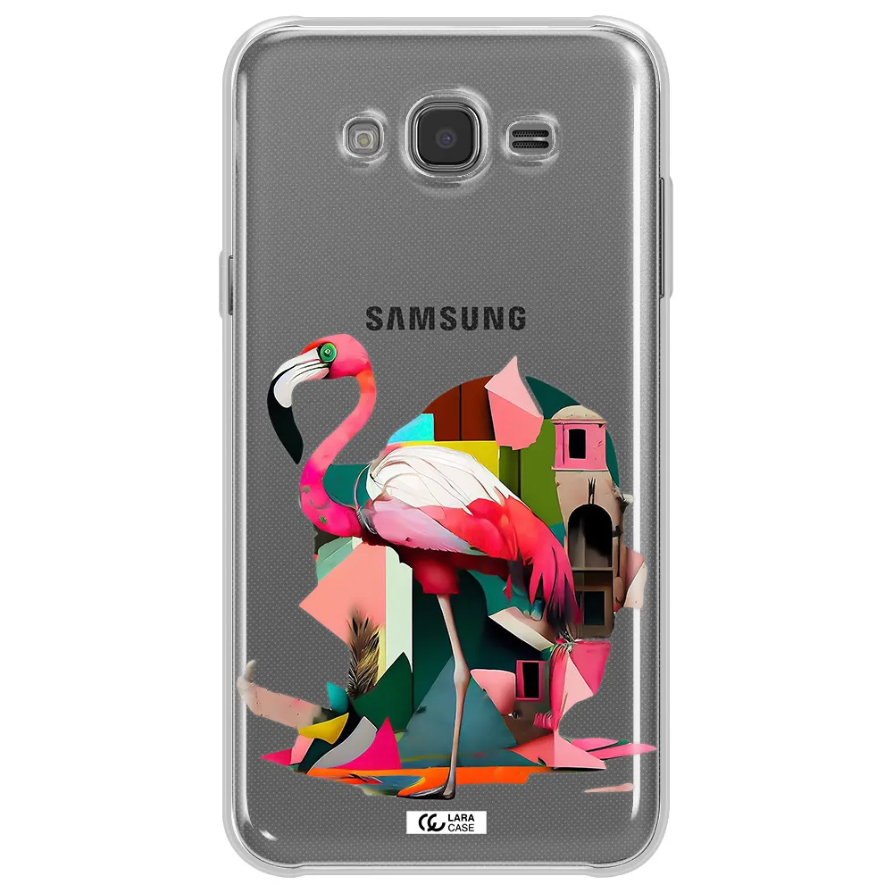 Flamingo Collage Samsung J7 Clear TPU Case