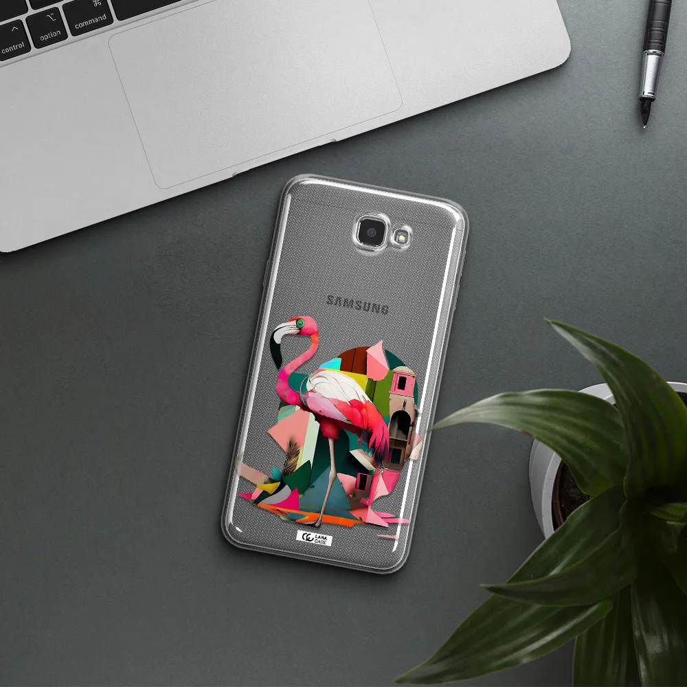Flamingo Collage Samsung J7 Prim Clear TPU Case