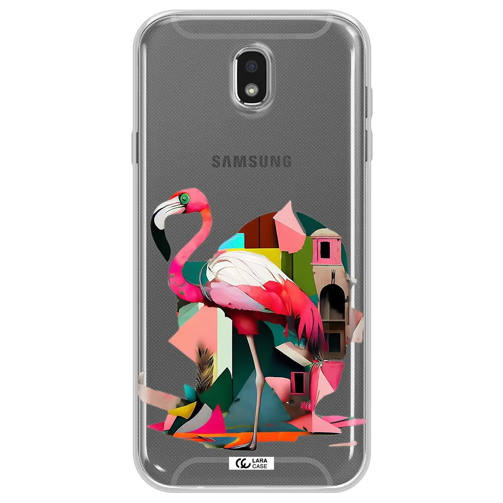 Flamingo Collage Samsung J7 Pro Clear TPU Case