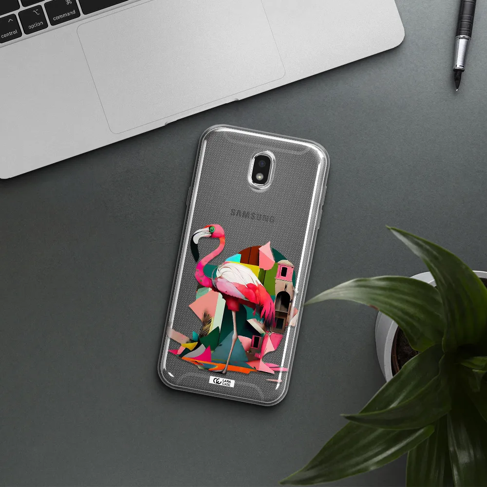 Flamingo Collage Samsung J7 Pro Clear TPU Case