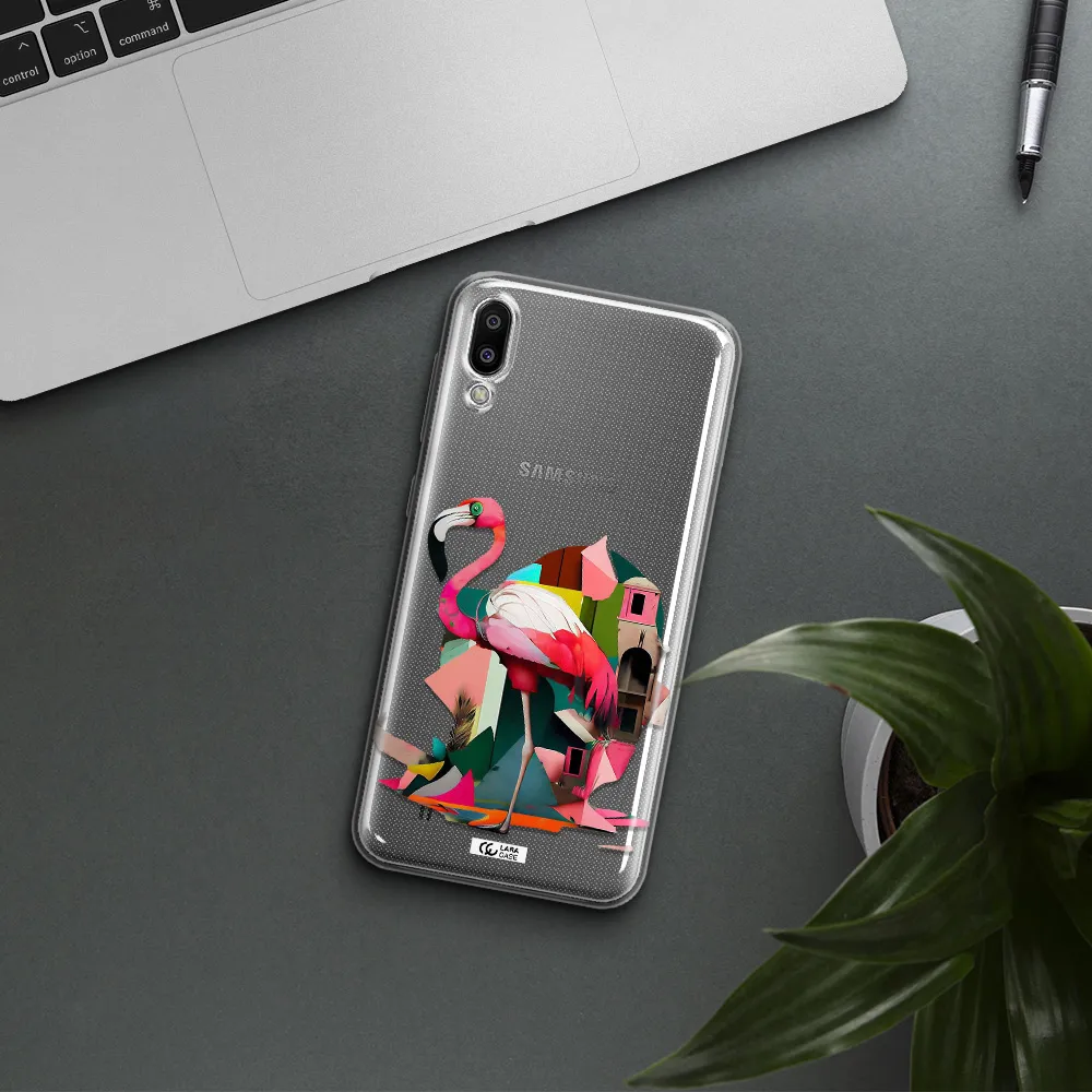 Flamingo Collage Samsung M10 Clear TPU Case