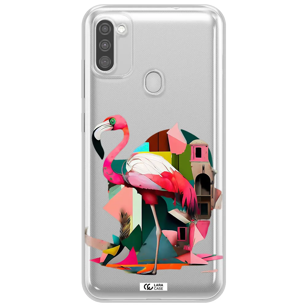 Flamingo Collage Samsung M11 Clear TPU Case