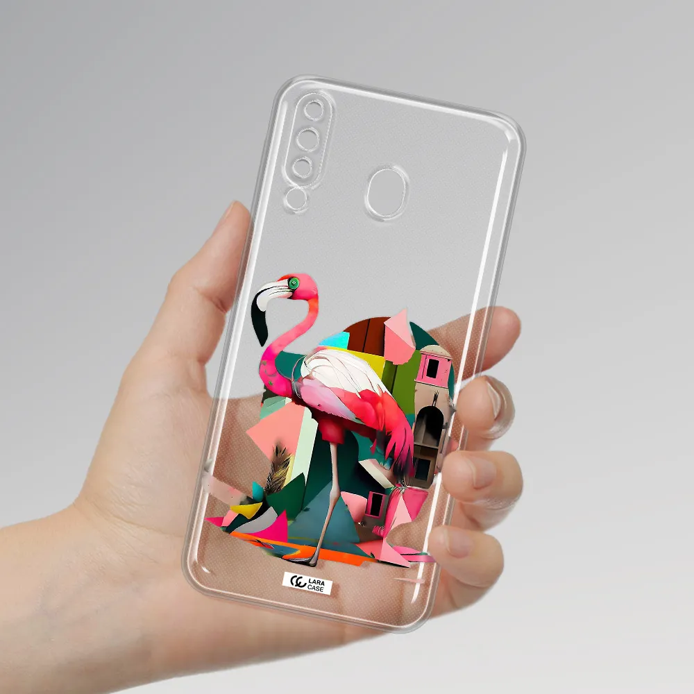 Flamingo Collage Samsung M30 Clear TPU Case