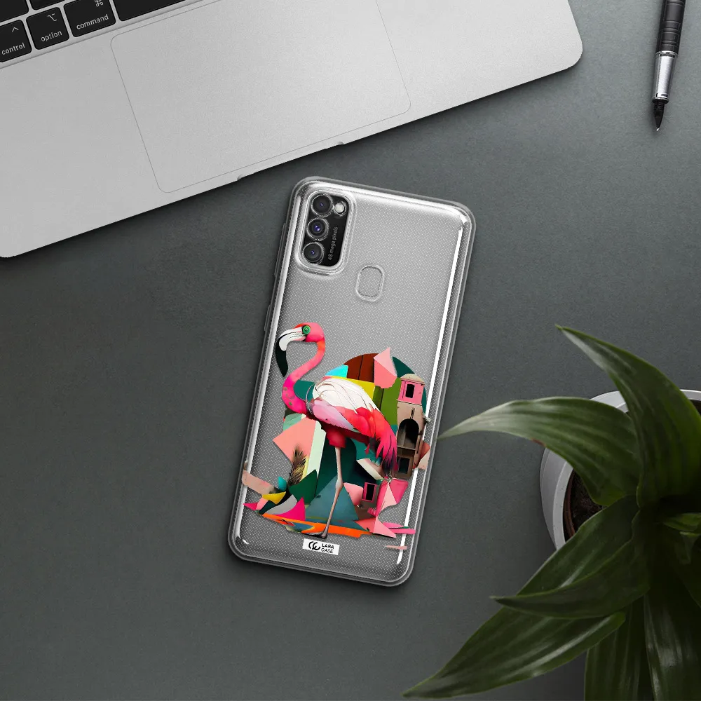 Flamingo Collage Samsung M30S Clear TPU Case