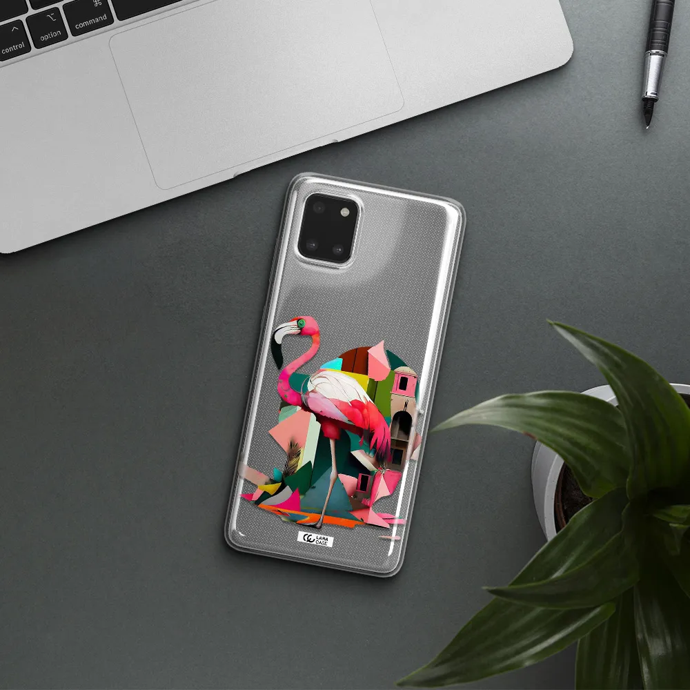 Flamingo Collage Samsung Note 10 Lite Clear TPU Case