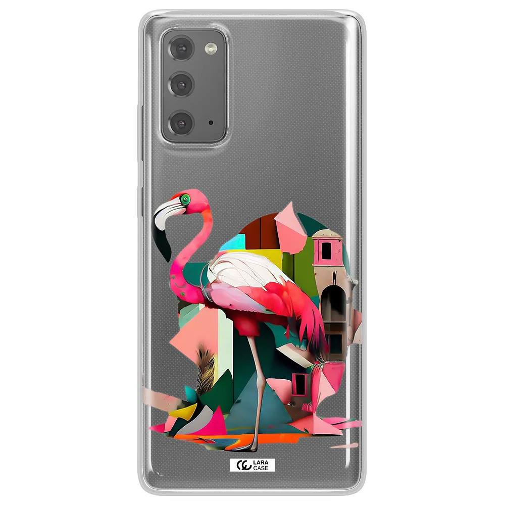 Flamingo Collage Samsung Note 20 Clear TPU Case