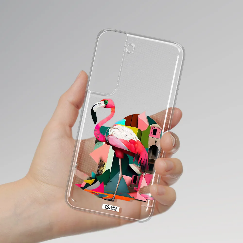 Flamingo Collage Samsung S 22 Plus Clear TPU Case