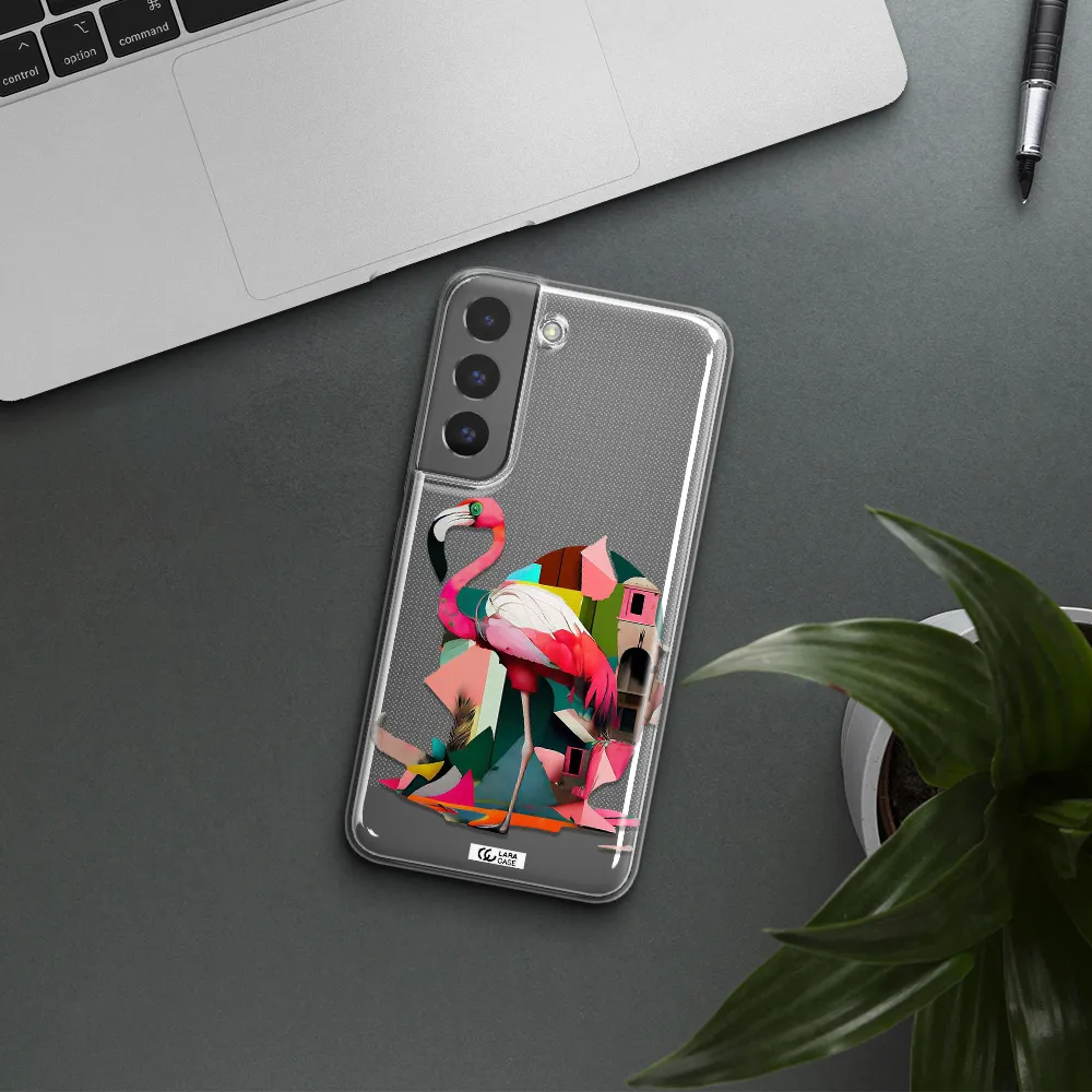 Flamingo Collage Samsung S 22 Plus Clear TPU Case