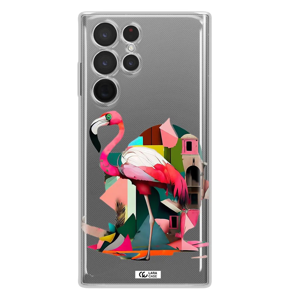 Flamingo Collage Samsung S 22 Ultra Clear TPU Case