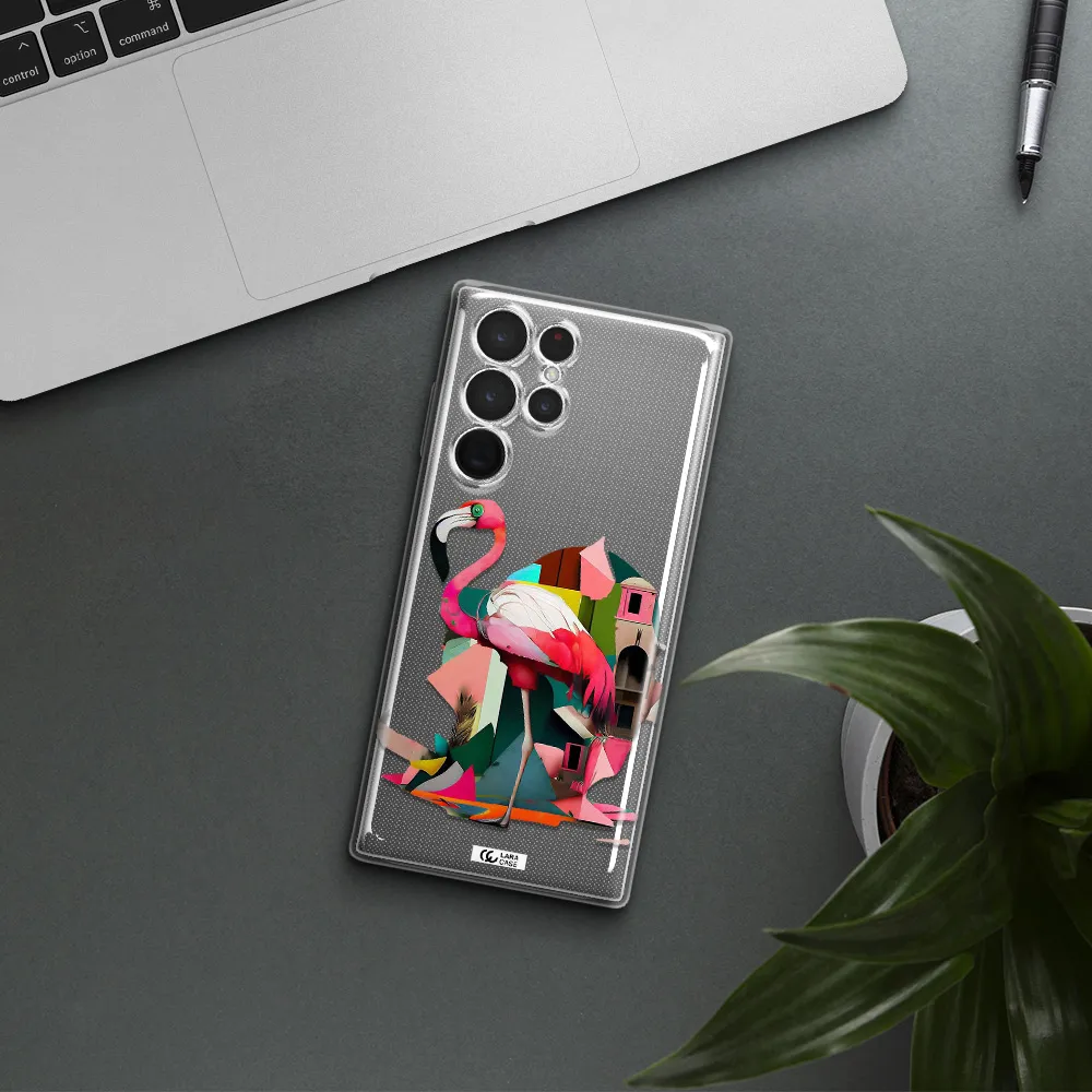 Flamingo Collage Samsung S 22 Ultra Clear TPU Case
