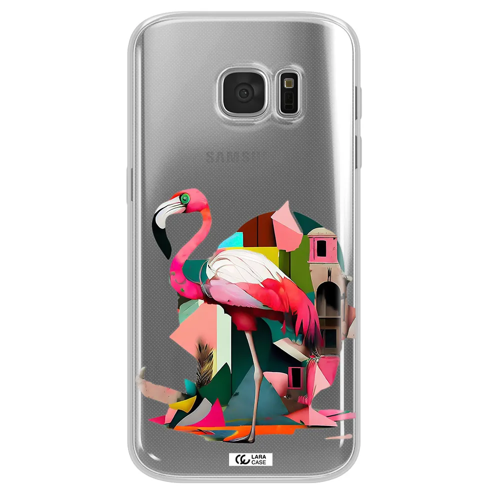 Flamingo Collage Samsung S 7 Clear TPU Case