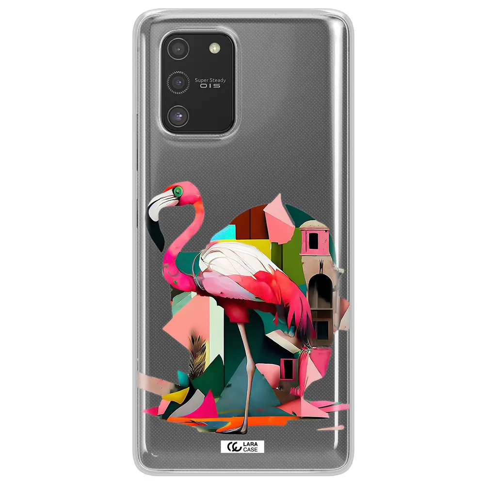 Flamingo Collage Samsung S10 Lite Clear TPU Case