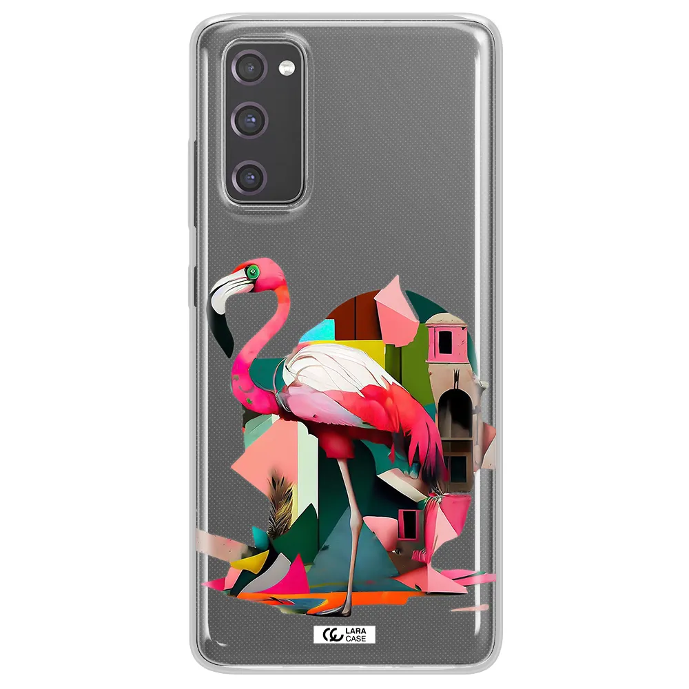 Flamingo Collage Samsung S20 Fe Clear TPU Case